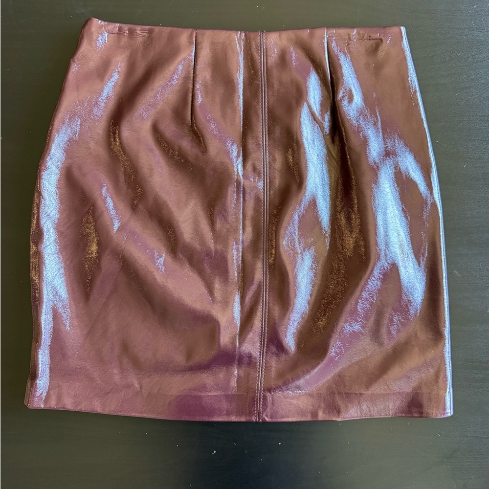 Blank NYC Patent Mini Skirt - Burgundy